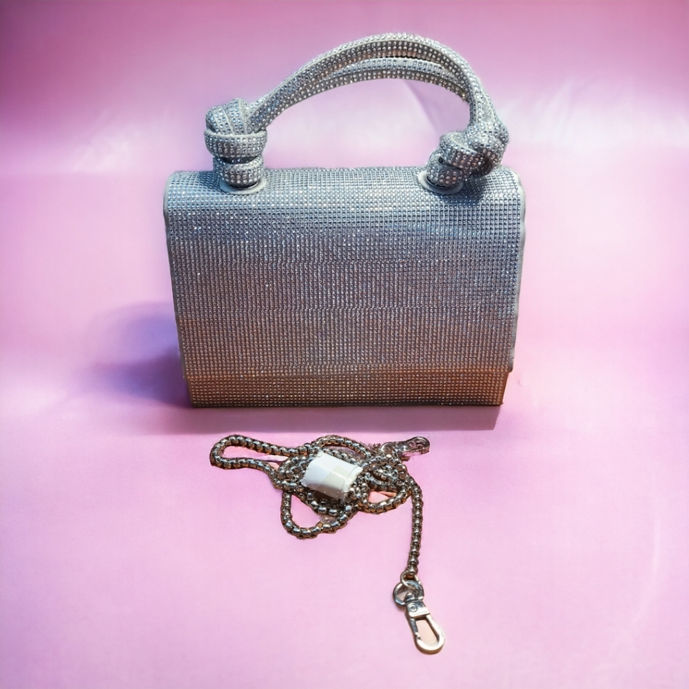 SOLD! Zara Sparkly Mini City Bag - Silver - Picture 8 of 8